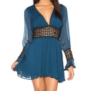 For Love & Lemons Blue Celine Mini Dress size M